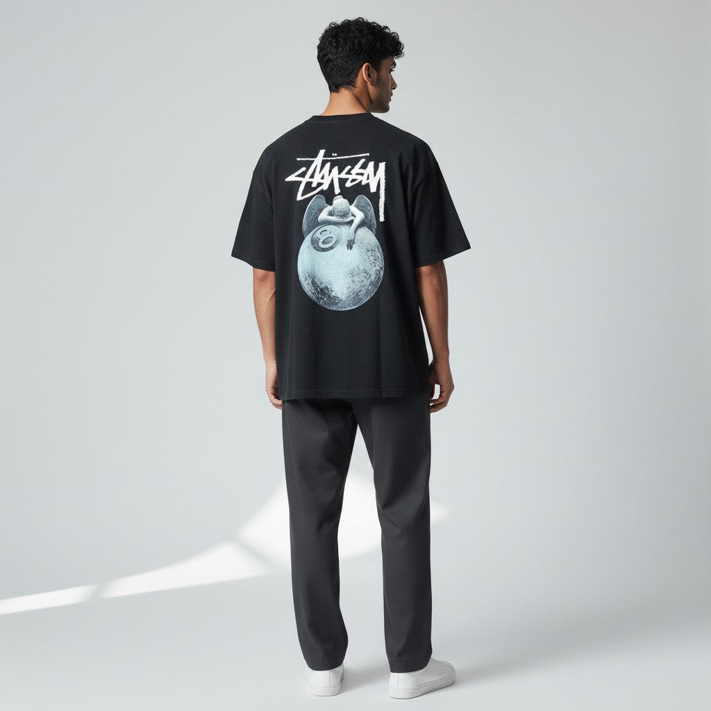 Stussy Angel 50/50 T-Shirt Black