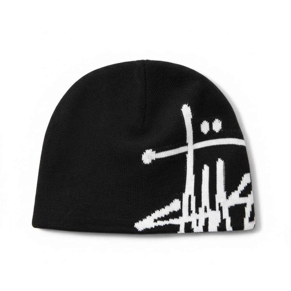 Stussy Graffiti Skull Cap Beanie Black